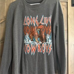 Gray Cowboy Graphic Women’s Sweater